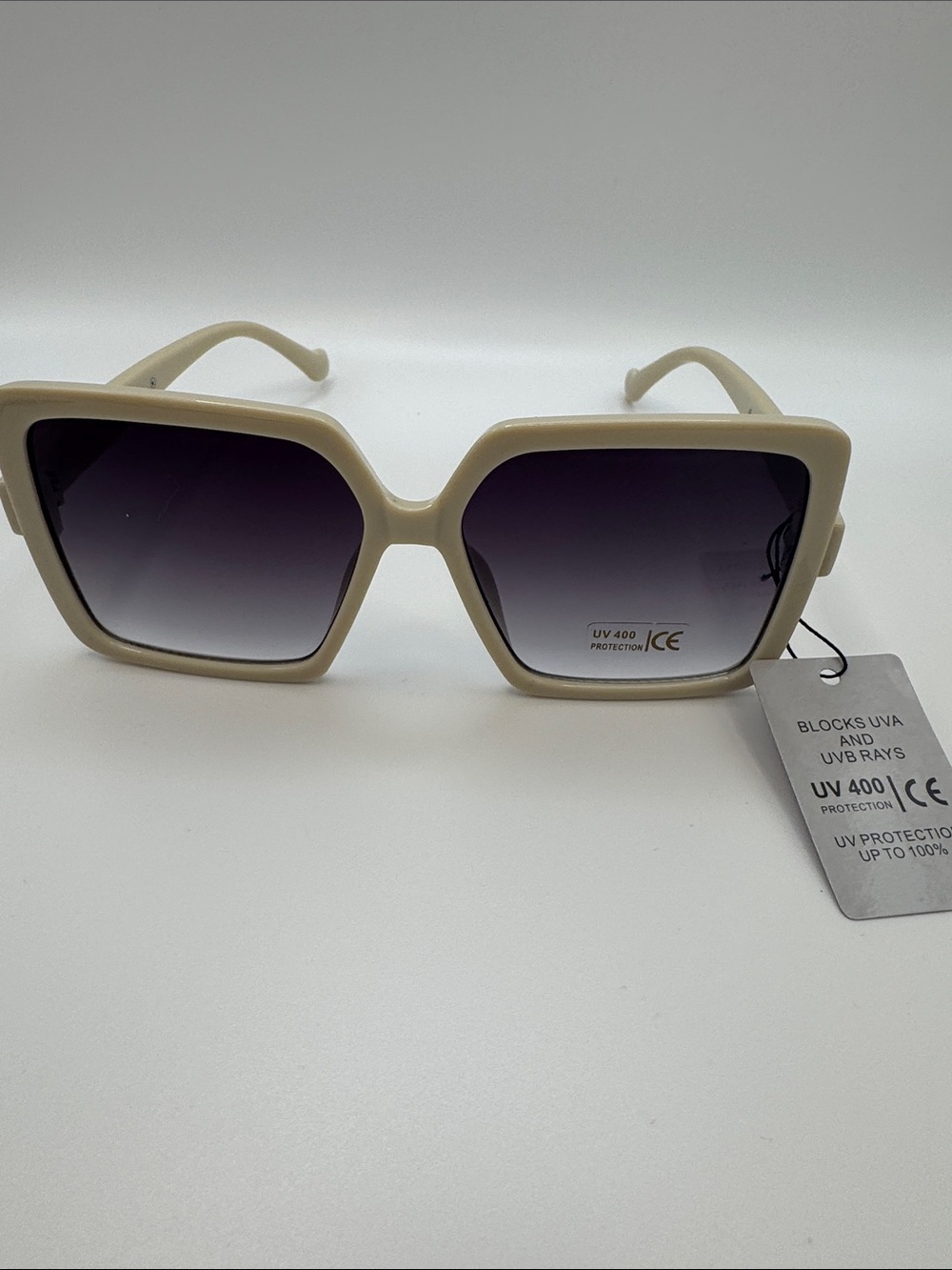 Unbranded Women's Ivory Frame Sunglasses with purple Gradient Lenses